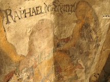 Gärtringen St. Veit, Chor Südostecke Raphael Vorzustand